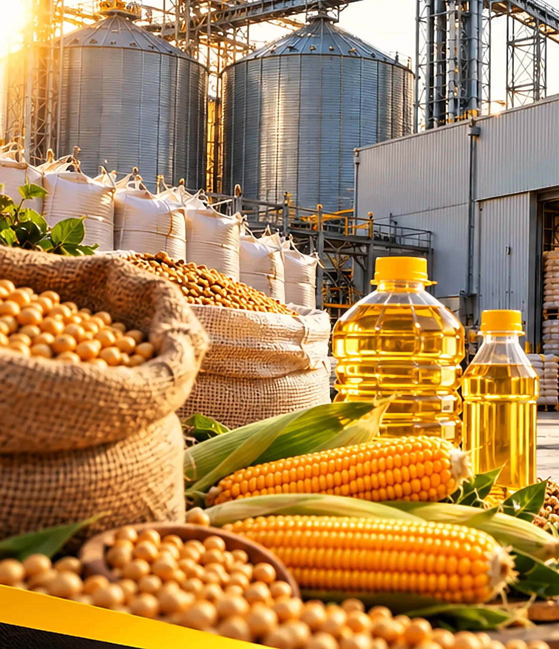 Granos, aceites y almacenes para la distribución